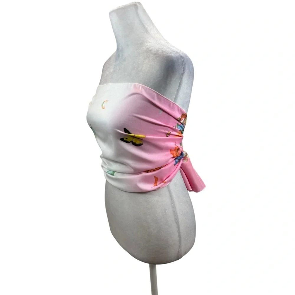 Vintage E. Goltz Rush‎ Floral Butterfly Scarf in Excellent Condition